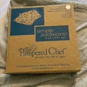 Pampered Chef pink polka dot square plates Breast Cancer Awareness Set